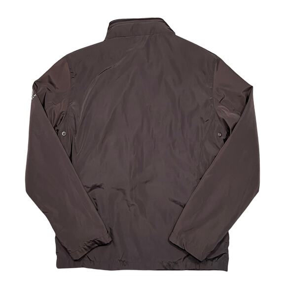 TECH by Tumi Brown Full-Zip Waterproof Hidden Hood Packable Jacket Mens Small - Picture 2 of 14